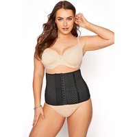 Yours Yours Damen Schwarze Strukturierte Unterbrustkorsage mit Hacken,& Ösenverchluss in Größe 58-60 | Polyester/Elasthan