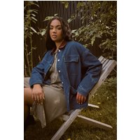 Yours Yours Damen Utilityjeansjacke in Blau aus Cord in Größe 54-56 | Baumwolle