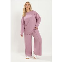 Yours Yours Damen Sweatshirt in Rosa mit Rundhalsausschnitt in Größe 50-52 | Baumwolle/Polyester