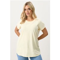 Yours Yours Damen T-Shirt in Buttergelb in Größe 46 | Baumwolle