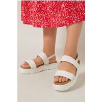 Yours Yours Damen Gepolsterte Keilsandalen aus Kunstleder mit Extra Breiter Eeepassform in Größe 39EEE | Synthetik