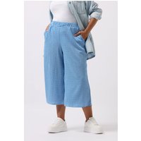 Yours Yours Damen Strukturierte, Karierte Midaxi-Culottes in Blau in Größe 48 | Polyester/Elasthan