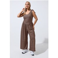 Limited Collection Limited Collection Damen Jumpsuit in Braun mit Vichykaro in Größe 48 | Polyester/Elasthan