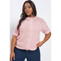 Yours Yours Damen Cardigan in Rosa mit Kurzem Arm in Größe 42-44 | Acryl