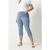 Yours Yours Damen Caprijeans "Ava" in Hellblau in Größe 48 | Baumwolle/Elasthan