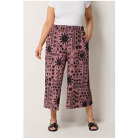 Yours Yours Damen Strukturierte Culottes in Rosa mit Himmelsdesign in Größe 50-52 | Polyester