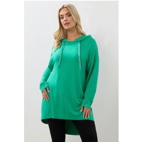Yours Yours Damen Langer Hoodie in Grün in Größe 50-52 | Elasthan/Viskose