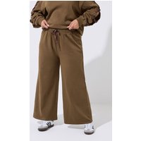 Limited Collection Limited Collection Damen Jogginghose in Braun mit Ösendesign in Größe 50-52 | Baumwolle/Polyester