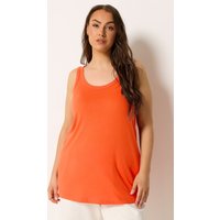 Yours Yours Damen Core Trägershirt in Orange in Größe 54-56 | Baumwolle/Polyester