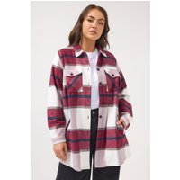 Yours Yours Damen Karierte Hemdjacke in Rot und Weiß in Größe 42 | Baumwolle