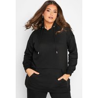 Yours Yours Damen Hoodie in Schwarz zum Überziehen in Größe 44 | Baumwolle/Polyester