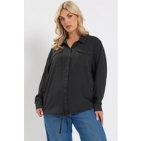 Yours Yours Damen Langärmliges Utilityshirt in Schwarz in Größe 42 | Polyester