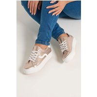 Yours Yours Damen Sneaker in Gold aus Lederimitat mit Extra Weiter Eeepassform in Größe 37EEE | Textil/Synthetik