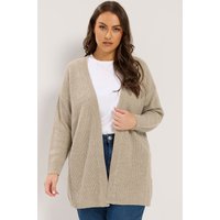 Yours Yours Damen Essentialcardigan in Naturbraun in Größe 46-48 | Acryl