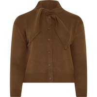 Limited Collection Limited Collection Damen Strickjacke in Braun mit Schal in Größe 54-56 | Acryl