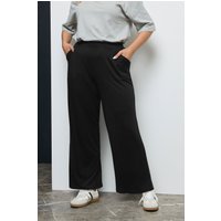 Yours Yours Damen Limited Collection Curve Hose mit Weitem Bein und Falten in Schwarz in Größe 56 | Elasthan/Viskose
