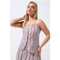 Limited Collection Limited Collection Damen Rotweiß Gestreifte Weste mit Schmalen Trägern in Größe 46 | Polyester
