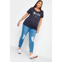 Bump It Up Bump It Up Damen Maternity – T-Shirt With Slogan „Baby On Board" in Marineblau in Größe 50-52 | Elasthan/Viskose