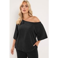 Yours Damen Yours Schulterfreies T-Shirt in Schwarz in Größe 54-56 | Baumwolle