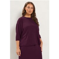 Yours Plus Size Burgundy Red Soft Touch Top Size 12