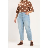 Yours Yours Damen Barreljeans in Hellblau in Größe Regular 48 | Baumwolle/Polyester/Elasthan