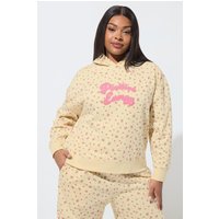Limited Collection Limited Collection Damen Hoodie in Gelb mit Blumenmuster und „Positive Energy“Print in Größe 42 | Baumwolle/Polyester