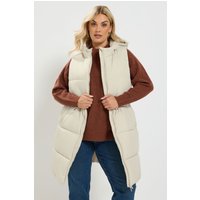 Yours Yours Damen Steppweste in Creme in Größe 46 | Polyester