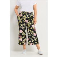 Yours Yours Damen Schwarze Culottes mit Struktur in Größe 50-52 | Polyester