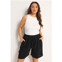 Yours Yours Damen Shorts in Schwarz mit Bogenkante in Größe 58-60 | Viskose