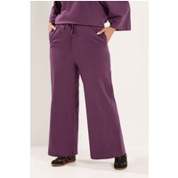 Yours Yours Damen Jerseyhose in Lila mit Weitem Bein in Größe Regular 50-52 | Baumwolle