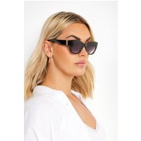 Yours Yours Damen Sonnenbrille in Schwarz und Gold mit Bügel in Kettenoptiksize