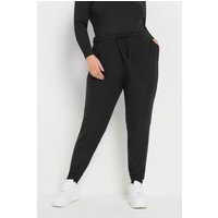 Yours Yours Damen Jogginghose in Schwarz aus Softtouchgewebe in Größe 46 | Polyester/Elasthan/Viskose