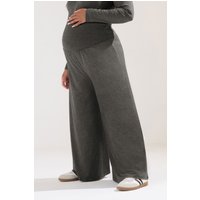 Bump It Up Bump It Up Damen Maternity – Hose in Anthrazit mit Extra Weitem Bein in Größe 50 | Polyester/Elasthan/Viskose