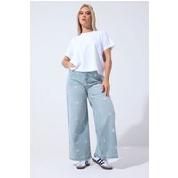 Limited Collection Limited Collection Damen Jeans in Blau mit Bestickten Blumenmuster in Größe 42 | Baumwolle/Elasthan
