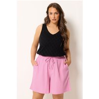 Yours Damen Yours – Strukturierte Gewebte Shorts in Rosa in Größe 50-52 | Polyester