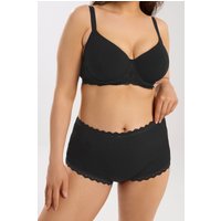 Yours Yours Plus Size Curve Shorts in Schwarz mit Hoher Taille und Spitzenbesatz in Größe 54-56 | Elasthan/Viskose