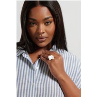Yours Yours Damen Silberfarbener, Größenverstellbarer Ring mit Wirbeloptiksize | Metall