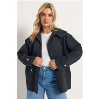 Yours Yours Damen Militaryjacke mit Knöpfen in Marineblau in Größe 42 | Polyester