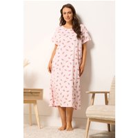 Yours Damen Yours – Nachthemd in Rosa mit Wassermelonenprint in Größe 50-52 | Baumwolle