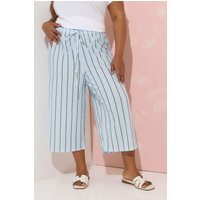 Yours Yours Damen Gestreifte Culottes in Blau und Schwarz in Größe 42 | Polyester