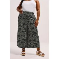 Yours Yours Damen Midaxi-Culottes in Schwarz mit Paisleyprint in Größe 54-56 | Elasthan/Viskose
