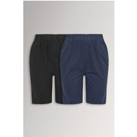 Yours Yours Damen Luftige Baumwollshorts in Schwarz und Marineblau im 2er Pack in Größe 46 | Baumwolle