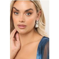 Yours Yours Damen Silberfarbene Statementohrringe mit Strassanhängersize | Metall