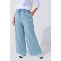 Limited Collection Limited Collection Damen Cargojogginghose in Blauer Auswaschung in Größe 44 | Viskose