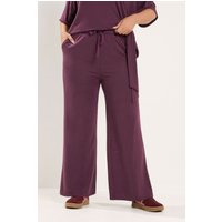 Yours Yours Damen Hose in Lila mit Bindegürtel in Größe 50-52 | Polyester/Elasthan