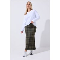 Limited Collection Limited Collection Damen Rock in Khaki mit Karos in Größe 46 | Polyester/Elasthan