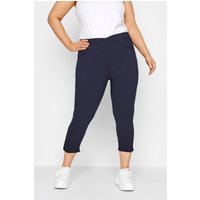 Yours Yours Damen Bengalin Caprihose Blau in Größe 54-56 | Elasthan/Viskose/Nylon