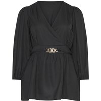 Yours London Yours London Damen Wickeloberteil in Schwarz mit Schnalle in Größe 46 | Polyester