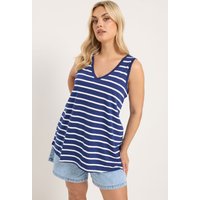 Yours Damen Yours – Gestreiftes Trägershirt in Marineblau in Größe 48 | Baumwolle