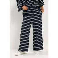 Yours Yours Damen Schwarzweiß Gestreifte Hose mit Weitem Bein in Größe 44 | Baumwolle